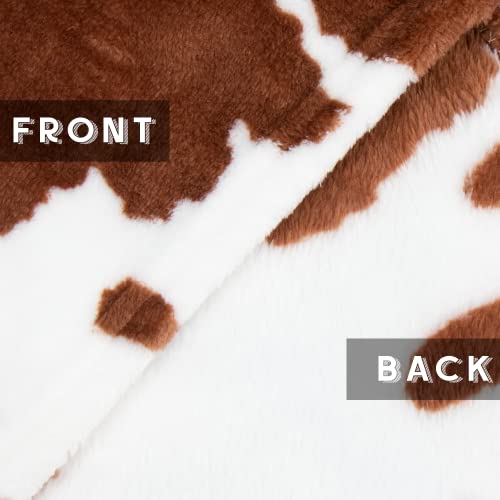 Cow Print Blanket All-Season Fleece Plush Flannel Brown Blankets and Throws Soft Warm Cute Cozy Baby Blanket Lightweight Fuzzy Cow Print Throw Blanket for Toddler Girls Boys Bed Sofa Couch 40x50 inch