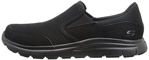 Skechers Men's Black Flex Advantage Slip Resistant Mcallen Slip On - 9 D(M) US