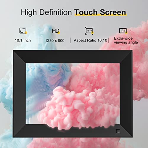 Arktronic 10.1 Inch WiFi Digital Picture Frame 16GB, Smart Digital Photo Frame with HD IPS Touch Screen, Easy to use, Instantly Share Photos/Videos via App or Email, Gift for Grandparents