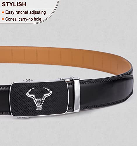 BULLIANT Men's Belt, Brand Ratchet Belt Of Genuine Leather For Men Dress,Size Customized