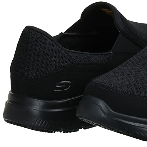 Skechers Men's Black Flex Advantage Slip Resistant Mcallen Slip On - 9 D(M) US