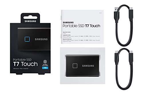 SAMSUNG SSD T7 Portable External Solid State Drive 1TB, Up to USB 3.2 Gen2 + 2mo Adobe CC Photography, Reliable Storage for Gaming, Students, Professionals, (MU-PC1T0T/AM), Black