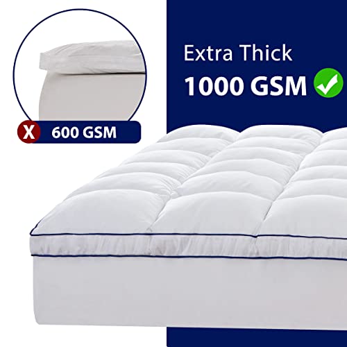 Hokway Twin Mattress Pad, Extra Thick Mattress Topper with 8-21" Deep Pocket, 1000GSM Down Alternative Overfilled, Quilted Fitted Pillow Top Soft Cooling Mattress Protector