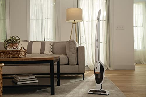Electrolux Ergorapido Stick Cleaner Lightweight Cordless Vacuum with LED Nozzle Lights and Turbo Battery Power, for Carpets and Hard Floors, in, Satin White