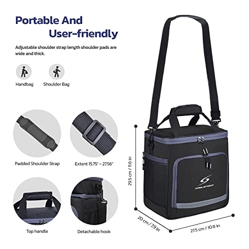 Maelstrom Lunch Box for Men,Insulated Lunch Bag Women/Men,Leakproof Lunch Cooler Bag,Lunch Tote Bag for Work,Small,Black
