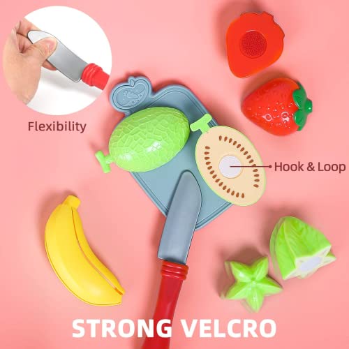 Shimirth 67Pc Pretend Play Food Sets for Kids Kitchen, Pizza Toy Food & Cutting Fake Food - Fruits & Vegetables, Play Kitchen Toys Accessories, Pretend Food Toys for Toddlers Boys Girls Birthday Gift
