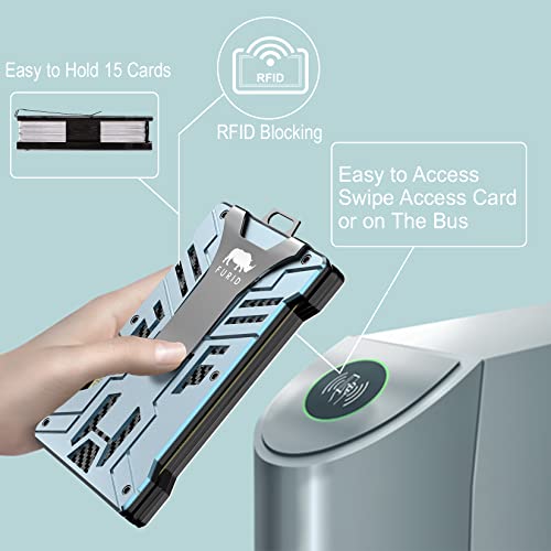 Wallet for Men Slim-Minimalist-Aluminum-Metal-Wallet with 1 Clear Window ID Badge Holder, RFID Blocking Wallet with Money Clip, Credit Card Holder Tactical Wallet