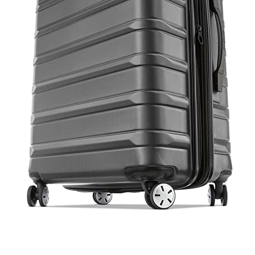 Samsonite Omni 2 Hardside Expandable Luggage with Spinners | Solid Charcoal | 2PC SET (Carry-on/Medium)