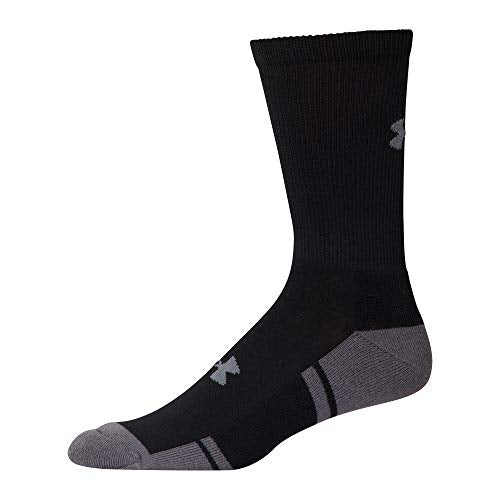 Under Armour Adult Resistor 3.0 Crew Socks, Multipairs , Black/Graphite (6-Pairs) , X-Large