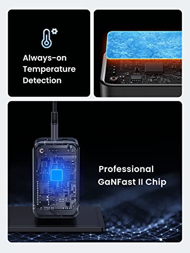 UGREEN USB C Charger 65W Nexode 3 Ports GaN Fast Charger Block, Compact Foldable Wall Charger Compatible with MacBook Pro/Air, Dell XPS, iPhone 14, iPad Pro, Galaxy S23, Pixel 7, Steam Deck (Black)