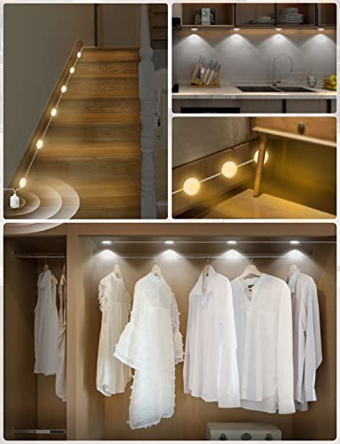 MATICOD Motion Sensor Light Indoor Under Cabinet Lights, Under Counter Lights for Kitchen, 3-White Under Cabinet Lighting LED Closet Lights Motion Sensored Undercounter Lights for Kitchen