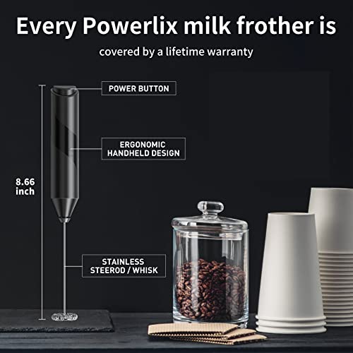 Milk Frother for Coffee, Handheld Frother Electric Whisk, Milk Foamer and Coffee Blender for Latte, Matcha, Cappuccino, Hot Chocolate, Battery Operated Mini Drink Mixer