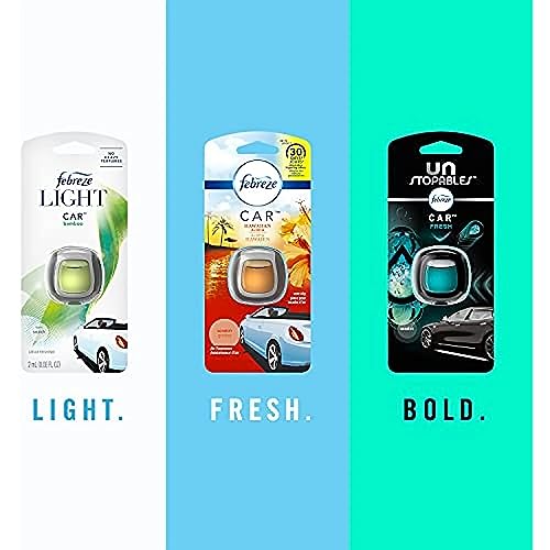 Febreze Unstopables Car Odor-Fighting Car Freshener Vent Clip Fresh, .07 fl oz. Car Vent Clip, Pack of 3