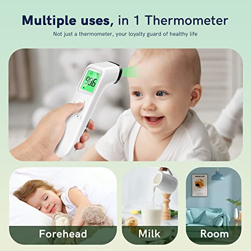 Non-Contact Thermometer for Adults and Kids, Fast Accurate Thermometer with Fever Alarm, 1S Reading & Silent Mode, Easy to Use for Baby, Kids & Elderly