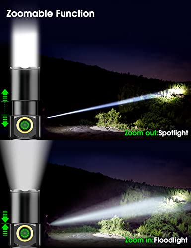 Flashlight Rechargeable, Flashlights high lumens, Mini Flashlight, LED Flashlight Rechargeable-Adjustable Brightness Tactical Flashlight for Camping, Outdoors Emergency, Christmas Gifts Men & Women