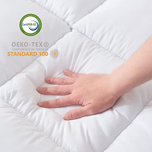Hokway Twin Mattress Pad, Extra Thick Mattress Topper with 8-21" Deep Pocket, 1000GSM Down Alternative Overfilled, Quilted Fitted Pillow Top Soft Cooling Mattress Protector