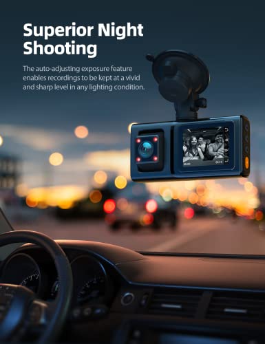 iZEEKER Dash Cam Front and Inside, 2K Single, 1080P Dual Dash Camera for Cars, Infrared Night Vision for Taxi Driver, Accident Record, Loop Recording, Parking Mode
