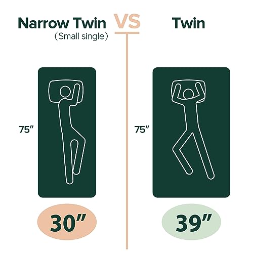 ZINUS 6 Inch Green Tea Memory Foam Mattress, Fiberglass Free, Patented Custom Contour Support, Sturdy Base Foam, CertiPUR-US Certified, Bed-in-a-box, Narrow Twin, White