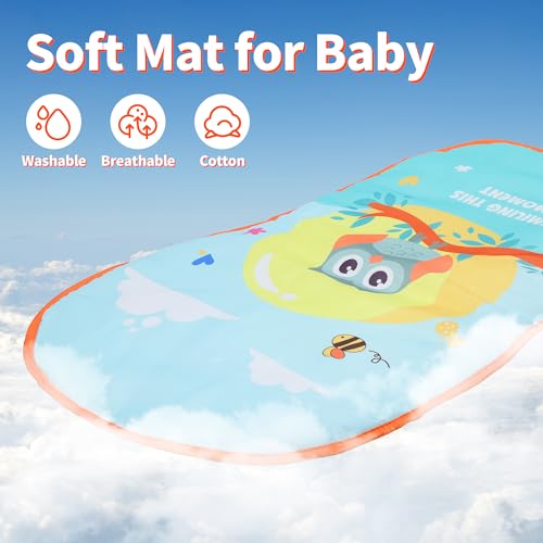 HOLYFUN Baby Gym Play Mat, Play Piano Gym with Sound & Light,Tummy Time Activity Mat with Baby Rattles for Sensory and Motor Skill Development, Musiacl Activity Center for Newborn Baby, Orange