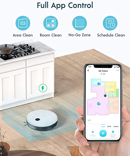 yeedi vac x Robot Vacuum - Ultra-Slim Design, Powerful 3000Pa Suction, Carpet Detection, Smart Mapping - Ideal for Carpet, Hard Floor Cleaning, Pets - Alexa Compatible, Wi-Fi Connected