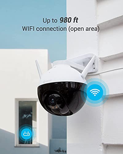 EZVIZ Outdoor Camera Pan/Tilt/Zoom, 360° Visual Coverage, 1080P WiFi Security Cam, IP65 Waterproof, Color Night Vision, AI-Powered Person Detection, Support MicroSD Card up to 256GB | C8C