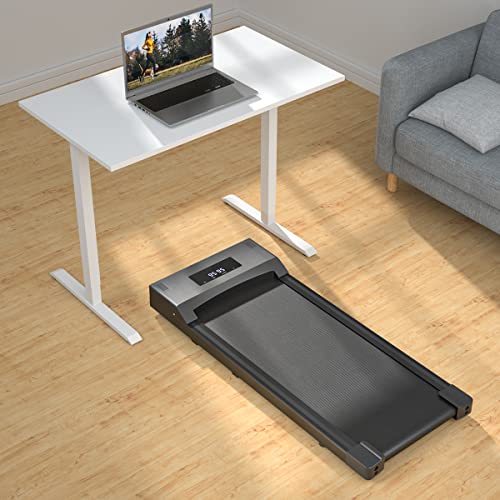 Under Desk Treadmill Walking Pad Walking Treadmill Portable Desk Treadmill Slim Walking Running for Home Office Exercise, Remote & LED Display - Black