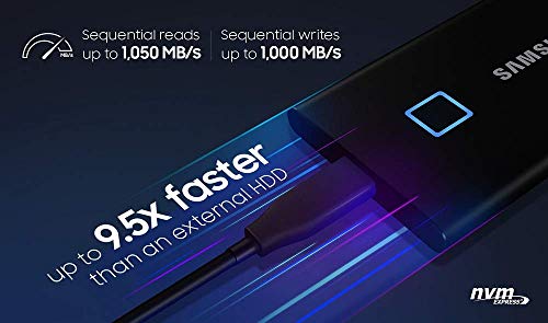 SAMSUNG SSD T7 Portable External Solid State Drive 1TB, Up to USB 3.2 Gen2 + 2mo Adobe CC Photography, Reliable Storage for Gaming, Students, Professionals, (MU-PC1T0T/AM), Black