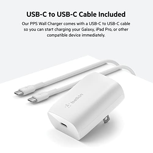 Belkin 30 Watt USB C Wall Charger - USB Type C Charger Fast Charging for Apple iPhone 14, 14 Pro, 14 Pro Max, 13, 13 Pro, 13 Pro Max, Galaxy S21 Ultra, iPad, AirPods & More - USBC Charger (Pack of 2)