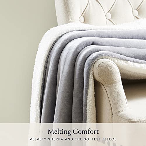 BELADOR Throw Blanket - Fleece Blankets 50"x60" - Soft Blanket with Sherpa Reverse Fluff - Travel Blanket for Bed, Anti-Static Blankets & Throws - Plush Lightweight Blanket, Cozy Fuzzy Couch Blanket