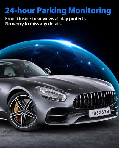 Dash Cam, 3 Channel Dash Cam, 1080P Dash Cam Front and Inside, Triple Dash Cam, Dash Camera with 32GB Card, HDR, G-Sensor, 24Hr Parking, Loop Recording