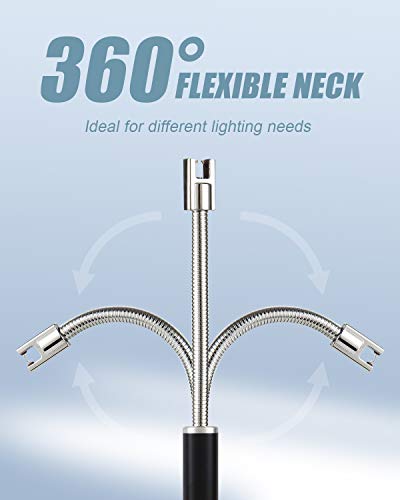 NESAPTO Electric Lighter, Candle Lighter Rechargeable Long Lighter with Flexible Neck LED Battery Display, USB Plasma Flameless Lighter for Candle Camping Grill Fireworks