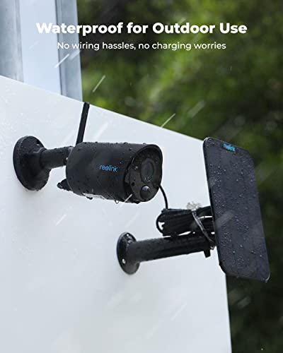 REOLINK 2K Cameras for Home Security Outside, Argus Eco-B+Solar Panel, No Monthly Fee, Human/Vehicle Detection, 3MP Night Vision, 2-Way Audio, Solar Security Cameras Wireless Outdoor Works with Alexa