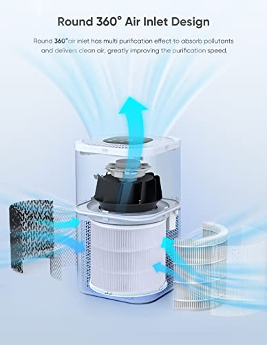 Dayette HEPA Air Purifiers for Home Large Room, CADR 300+mΒ³/h Up to 1290ftΒ² with Air Quality Sensor, H13 True HEPA Filter Remove 99.97% of Dust, Mold, Allergies, Odor, Pets Dander, Smoke, Pollen