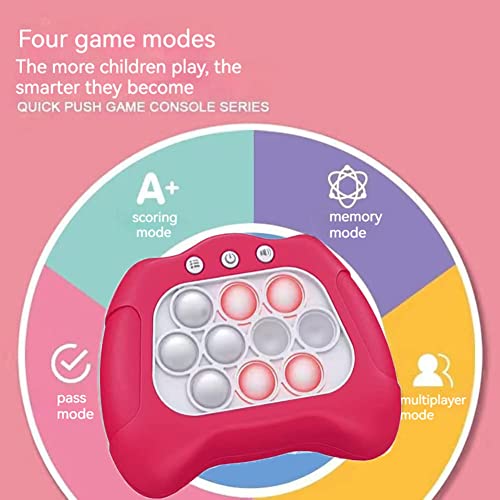 Pop It Game-Decompression Breakthrough Puzzle Game Machine Addictive Pop Fidget Toy for Kids and Adults with 4 Modes of Play,Perfect for Stress Relief and Logic Training,Ideal Gift (Red)