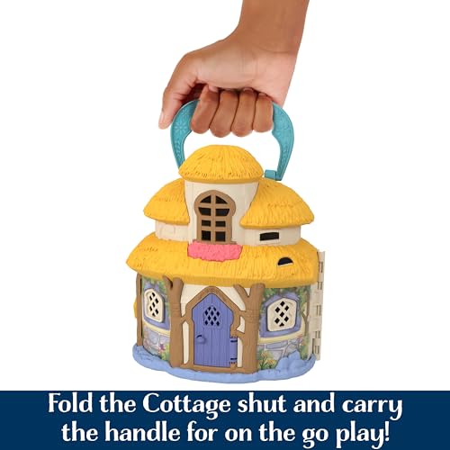 Mattel Disney Wish Mini Doll & Dollhouse Playset, Asha of Rosas Cottage with Micro Doll, Star Figure & 15+ Furniture & Accessories, Travel Toys