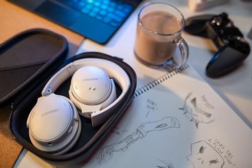 Bose QuietComfort 45 Wireless Bluetooth Noise Cancelling Headphones, Over-Ear Headphones with Microphone, Personalized Noise Cancellation and Sound, White Smoke