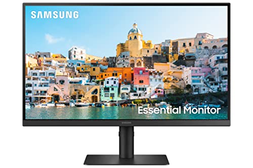 SAMSUNG FT45 Series 24-Inch FHD 1080p Computer Monitor, 75Hz, IPS Panel, HDMI, DisplayPort, USB Hub, Height Adjustable Stand, 3 Yr WRNTY (LF24T454FQNXGO),Black