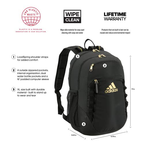 adidas Excel 6 Backpack Black/Gold Metallic One Size