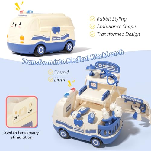 Hydeem Toy Doctor Kit for Toddlers 3 4 5 Years Old, Boys Girls Birthday, Kids Doctor Pretend Playset, Medical Play Set for Children(Blue)