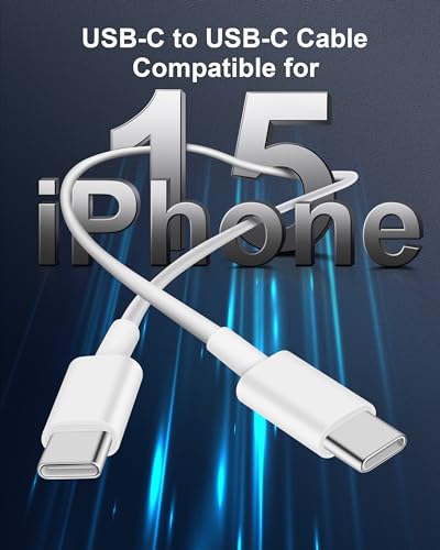 iPhone 15/15 Pro Max Charger, 3-Pack 20W Dual Port Type C Fast Wall Charger Block Power Adapter with 10FT Long USB C to USB C Cable for iPhone 15/15 Plus/15 Pro/15 Pro Max, iPad Pro/Air/Mini, AirPods