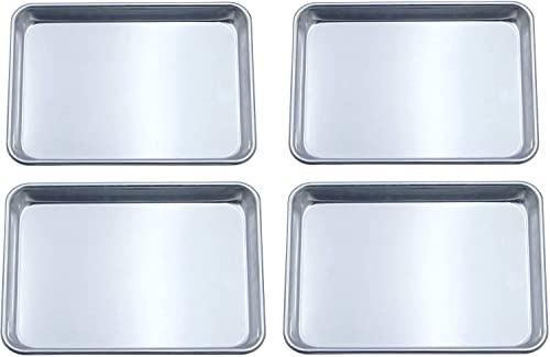 Checkered Chef Quarter Sheet Pan for Baking - Cookie Sheets for Oven - Non-stick, Easy Clean Aluminum Bakeware (4 Pack)