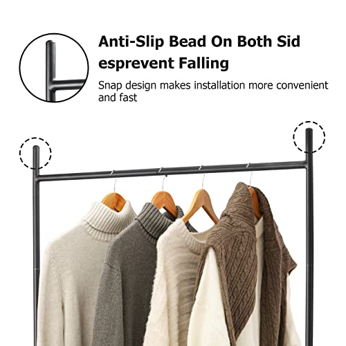 Dunatou Clothing Rack, Clothes Rack with 110 L (29 Gallons) Basket, Standard Clothing Rod 2-in-1 Freestanding Garment Rack, Rolling Clothes Organizer with Wheels 32.28 × 15.74 × 68.5 in, Black