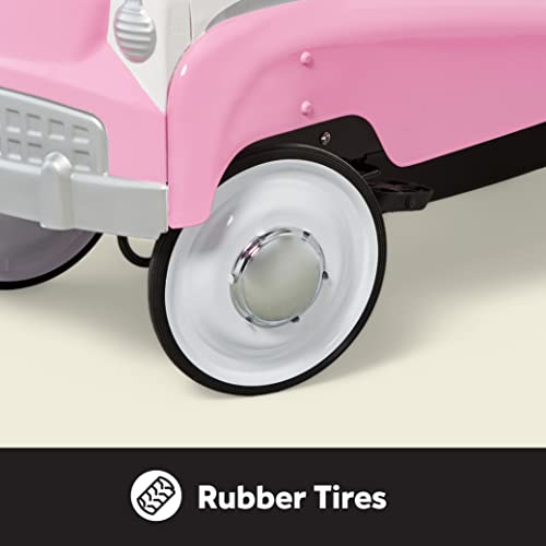 Kid Trax Toddler Classic Pedal Car, Kids 3-5 Years Old, Max Weight 59 lbs, Durable Steel, Large, Pink