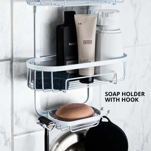 PROBEAUTIFY Hanging Shower Caddy Over Shower Head - White Shower Caddy Hanging - Shower Caddy and Shower Rack for Ultimate Convenience