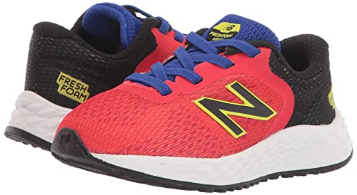 New Balance Kid's Fresh Foam Arishi V2 Bungee Running Shoe, Neo Flame/Black/Lemonade, 12.5 Little Kid