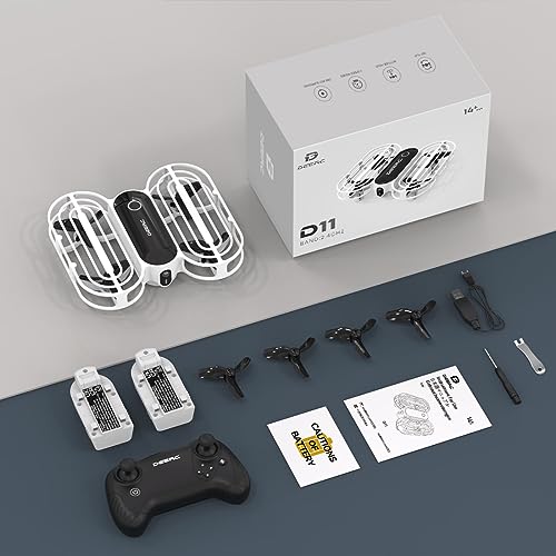 DEERC D11 Mini Drone for Kids and Beginners, Kids Drone with LED RC Quadcopter with Toss to Launch, Circle Fly, 3D Flip, Auto Hovering, 3 Speeds, One Key Takeoff/Landing, 2 Rechargeable Batteries for 16mins, Small Drone Gifts Toys for Boys and Girls