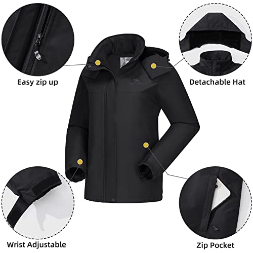 CAMEL CROWN Women's Ski Jacket Thicken Winter Snow Coat Warm Fleece Mountain Waterproof Female Jacket Hooded Windbreaker