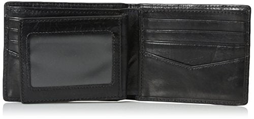 Fossil Men's Ryan Leather RFID-Blocking Bifold Passcase with Removable Card Case Wallet, Black, (Model: ML3829001)