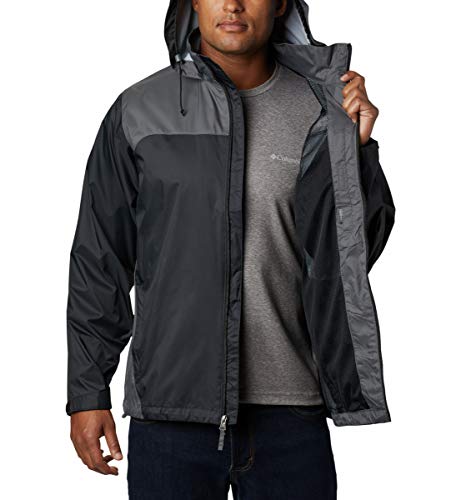 Columbia Men's Glennaker Lake Rain Jacket, Black/Grill, Small