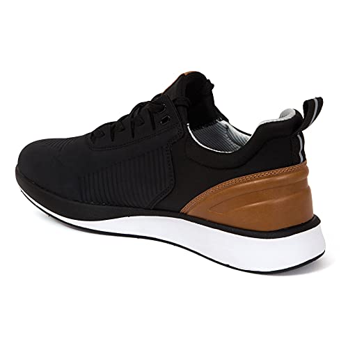 Deer Stags Men's Cranston Sneaker, Black/Brown, 10